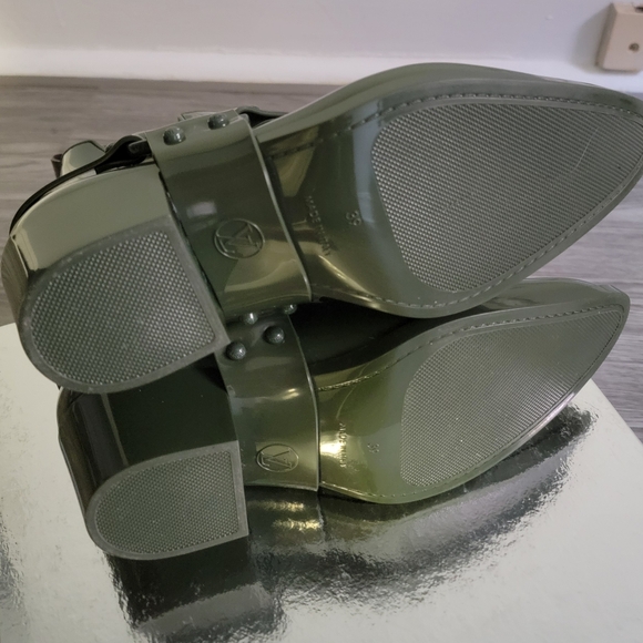 Louis Vuitton Monogram Rhapsody Ankle Boots Green Semi-Pointed Toes Size 39 - Picture 4 of 11